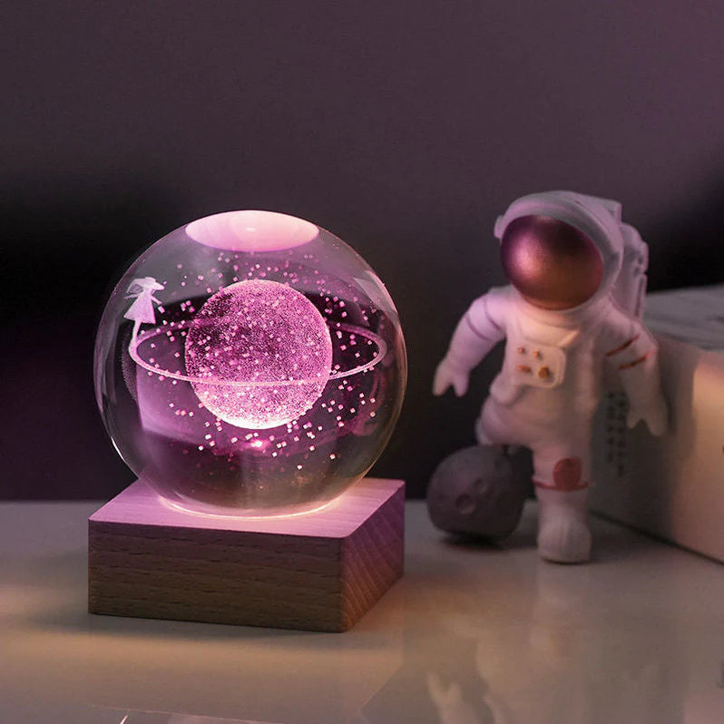 LumiNova — Lampe univers 3D en cristal - Serenya 