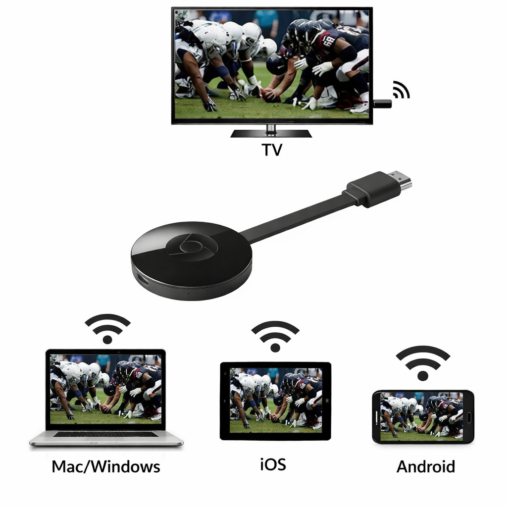 ScreenCast Pro™ — Adaptateur HDMI sans fil Full HD 1080p (iOS, Android, Windows)