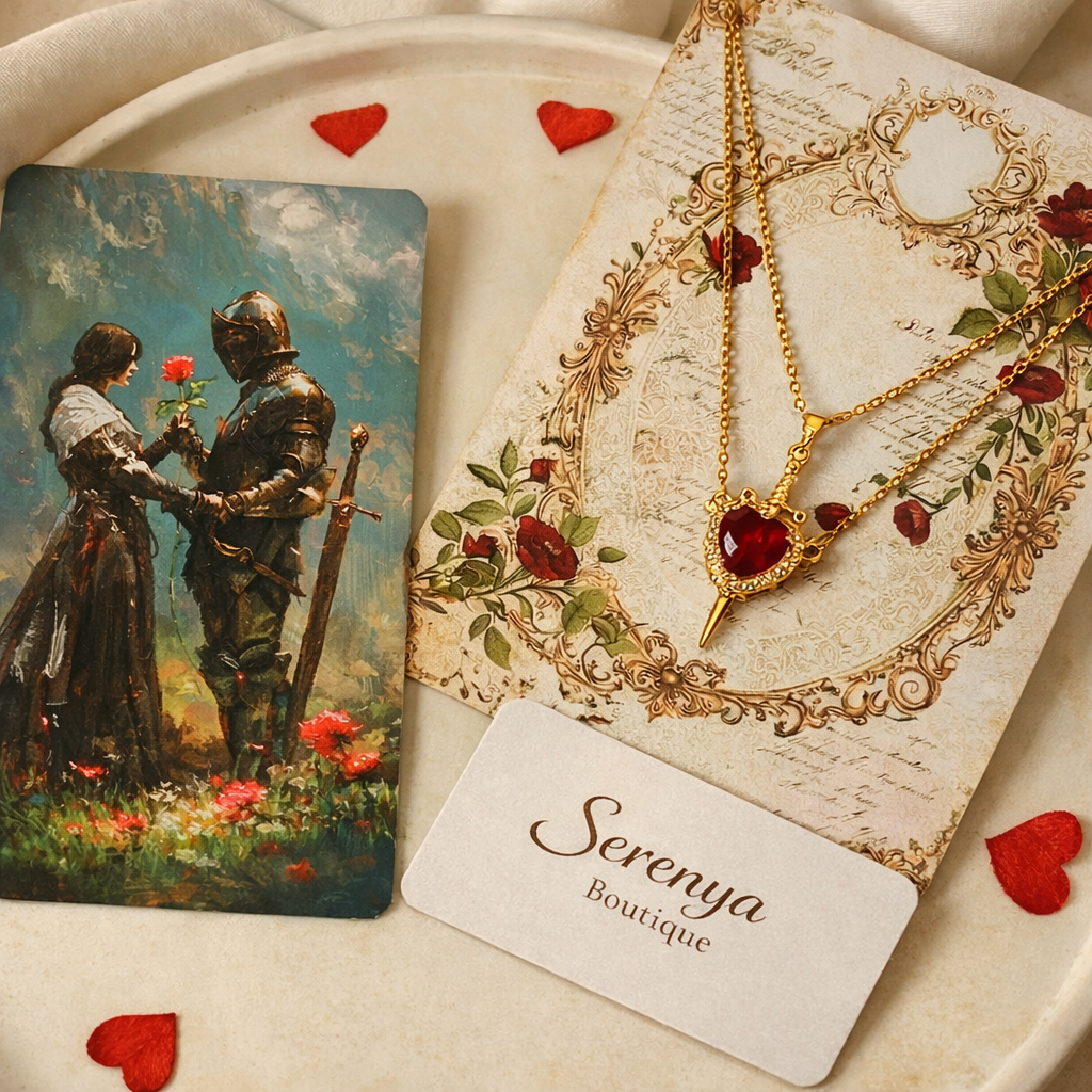 CrimsonVow™ – Duo de colliers cœur en acier inoxydable plaqué or, symboles d’amour & de connexion