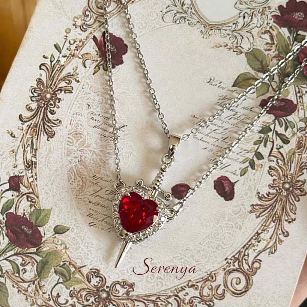 CrimsonVow™ – Duo de colliers cœur en acier inoxydable plaqué or, symboles d’amour & de connexion