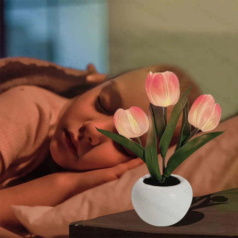 Lampe de nuit LED Tulipe - Serenya 
